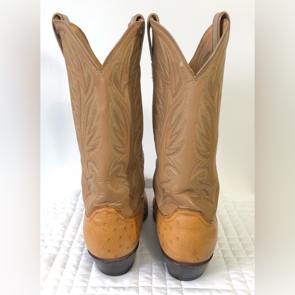 Vintage Justin 8737 Ostrich Quill Leather Boots. Sz 10E - Picture 2 of 15